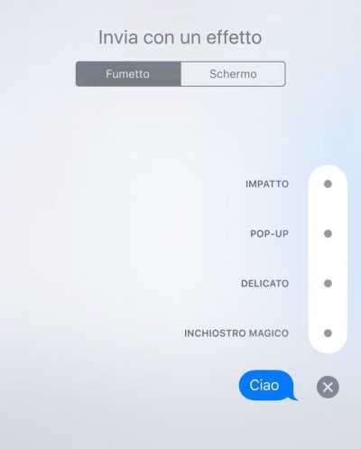 iOS10 e iPhone - Come inviare i messaggi con gli effetti speciali fumetto